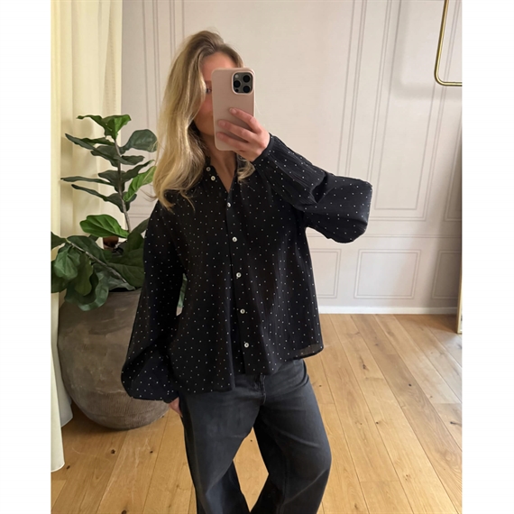 Skall Studio Hannah Skjorte, Black/White Dot 